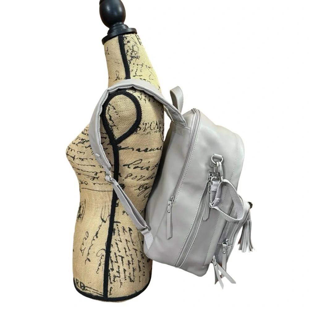 Skip Hop Greenwich Grey Diaper Bag Backpack With Changing Pad & Stroller Straps